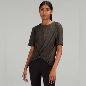 Lululemon Twist Front Cropped Shine Shirt